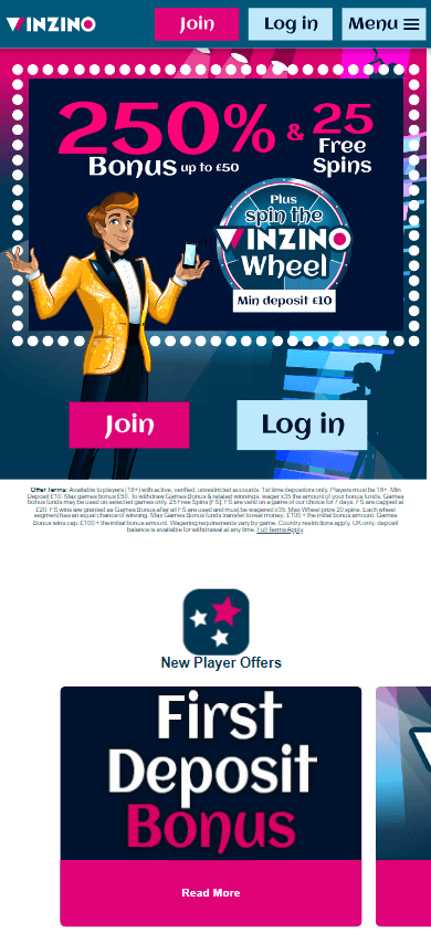 Winzino Casino Mobile screenshot